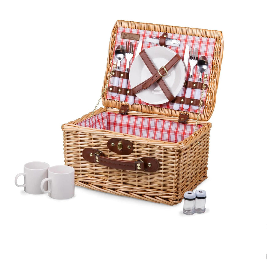 Catalina Picnic Basket | Red & White Plaid