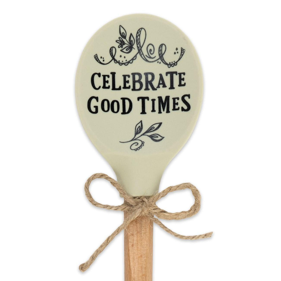 Celebrate Good Times Silicone Head Wooden Spoon