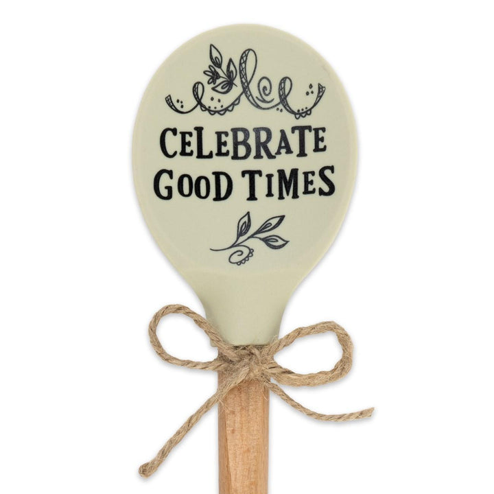 Celebrate Good Times Silicone Head Wooden Spoon