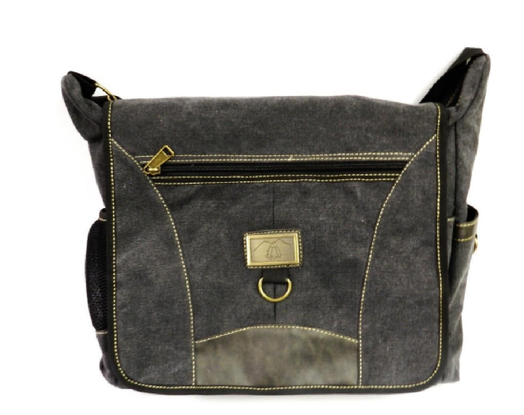 Charcoal Grey Canvas Shoulder Bag