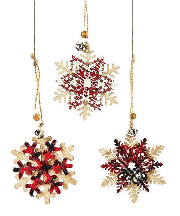 Christmas Ornament | Plaid Snowflake