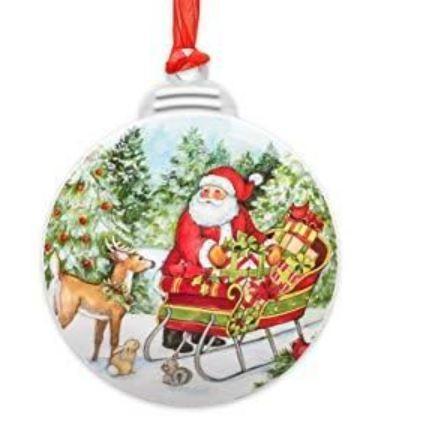 Christmas Ornament | Santa With Sleigh