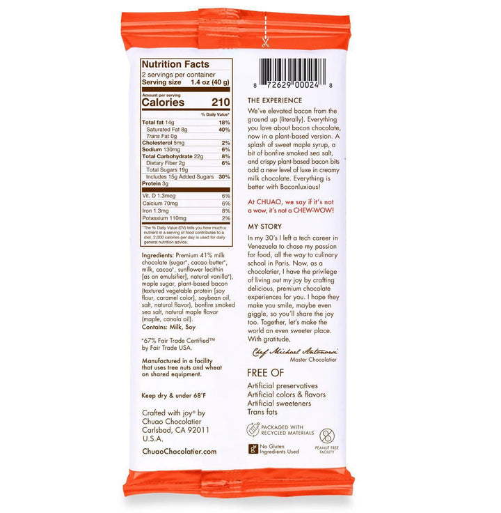 Chuao Chocolatier | Baconluxious with Plant-Based Bacon Chocolate Bar