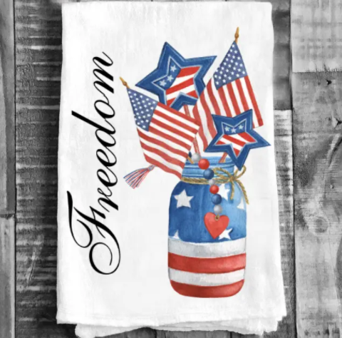 Cotton Tea Towel - 4th of July Patriotic Freedom