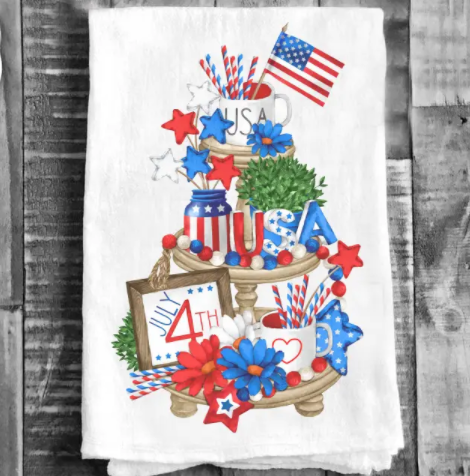 Cotton Tea Towel - 4th of July Patriotic Independence Day