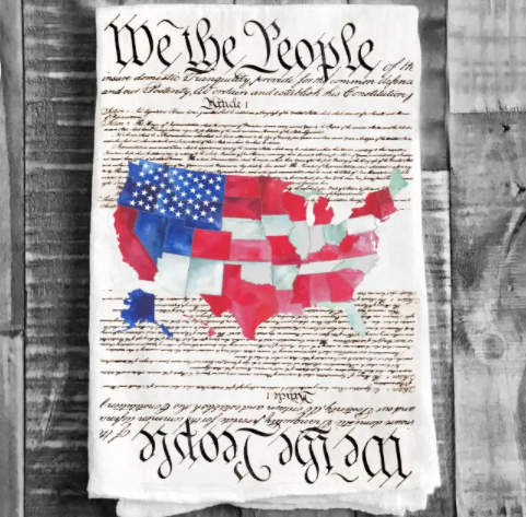 Cotton Tea Towel - 4th of July Patriotic We the People