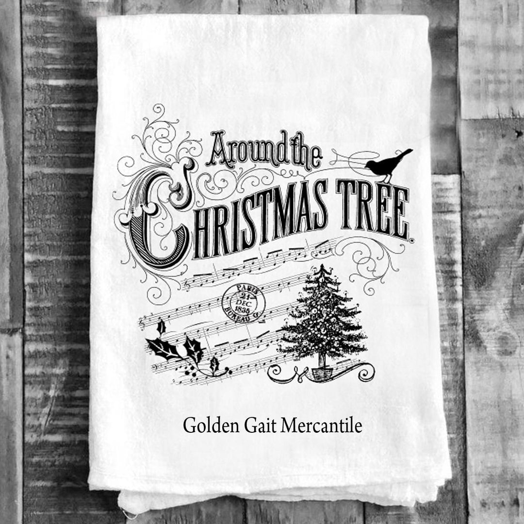 Cotton Tea Towel - Around the Christmas Tree