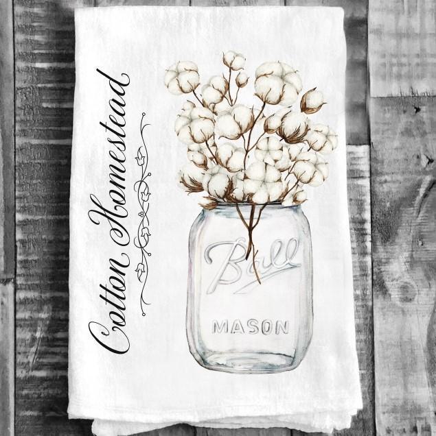 Cotton Tea Towel - Cotton Homestead Mason Jar