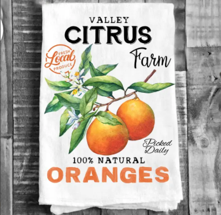 Cotton Tea Towel - Farm Fresh Citrus Oranges