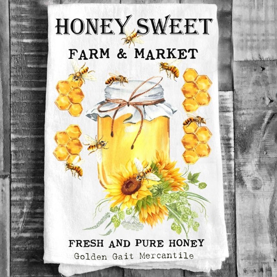Cotton Tea Towel - "Sweet Honey Golden Gait Mercantile"