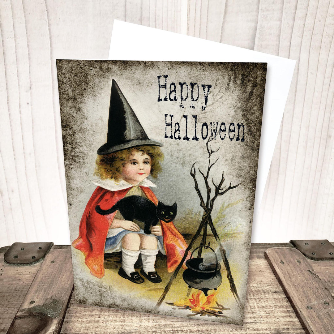 Cute Little Witch Halloween Card by Yesterday's Best