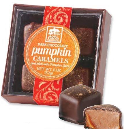 Dark Chocolate Covered Pumpkin Caramels