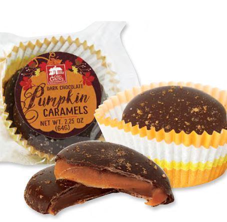 Dark Chocolate Pumpkin Caramels