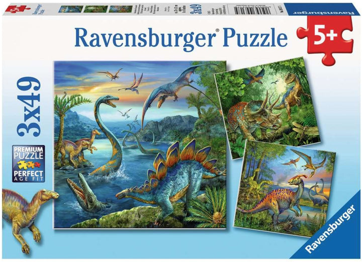 Dinosaur Fascination 3 x 49 Piece Puzzles by Ravensburger