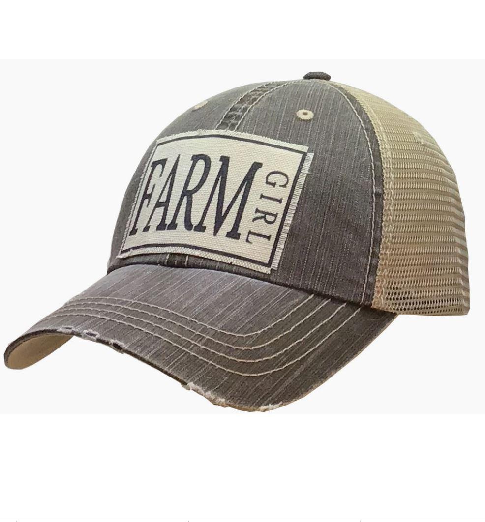 Distressed Baseball Cap | Farm Girl
