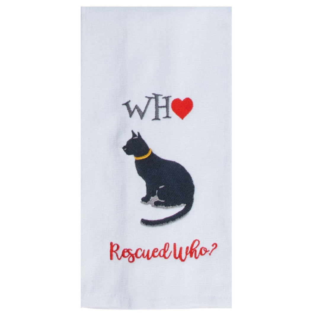Dual Purpose Embroidered Terry Towel | Who Rescued Who?