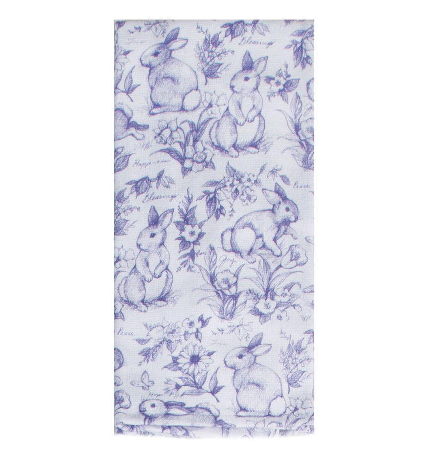Dual Purpose Terry Towel | Spring Bunny Toile