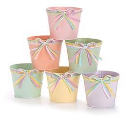 Easter Basket | Small Spring Flower Pot with Bow