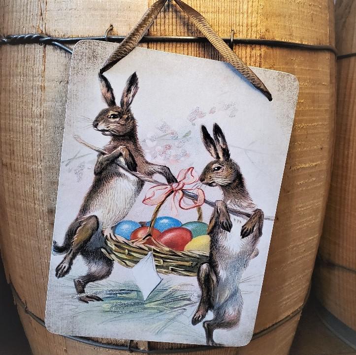 Easter Bunnies Decoration Sign by Yesterday's Best
