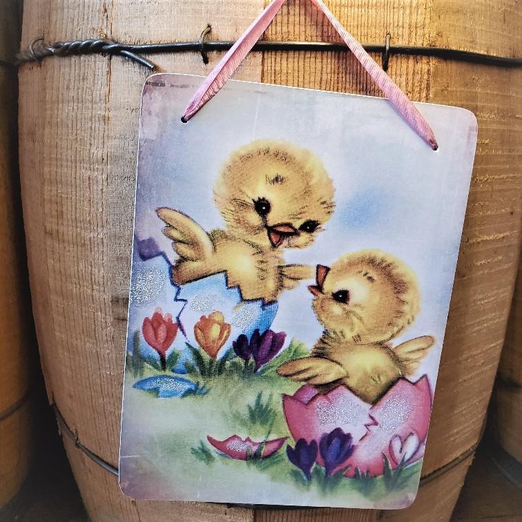 Easter Chicks Decoration Sign by Yesterday's Best