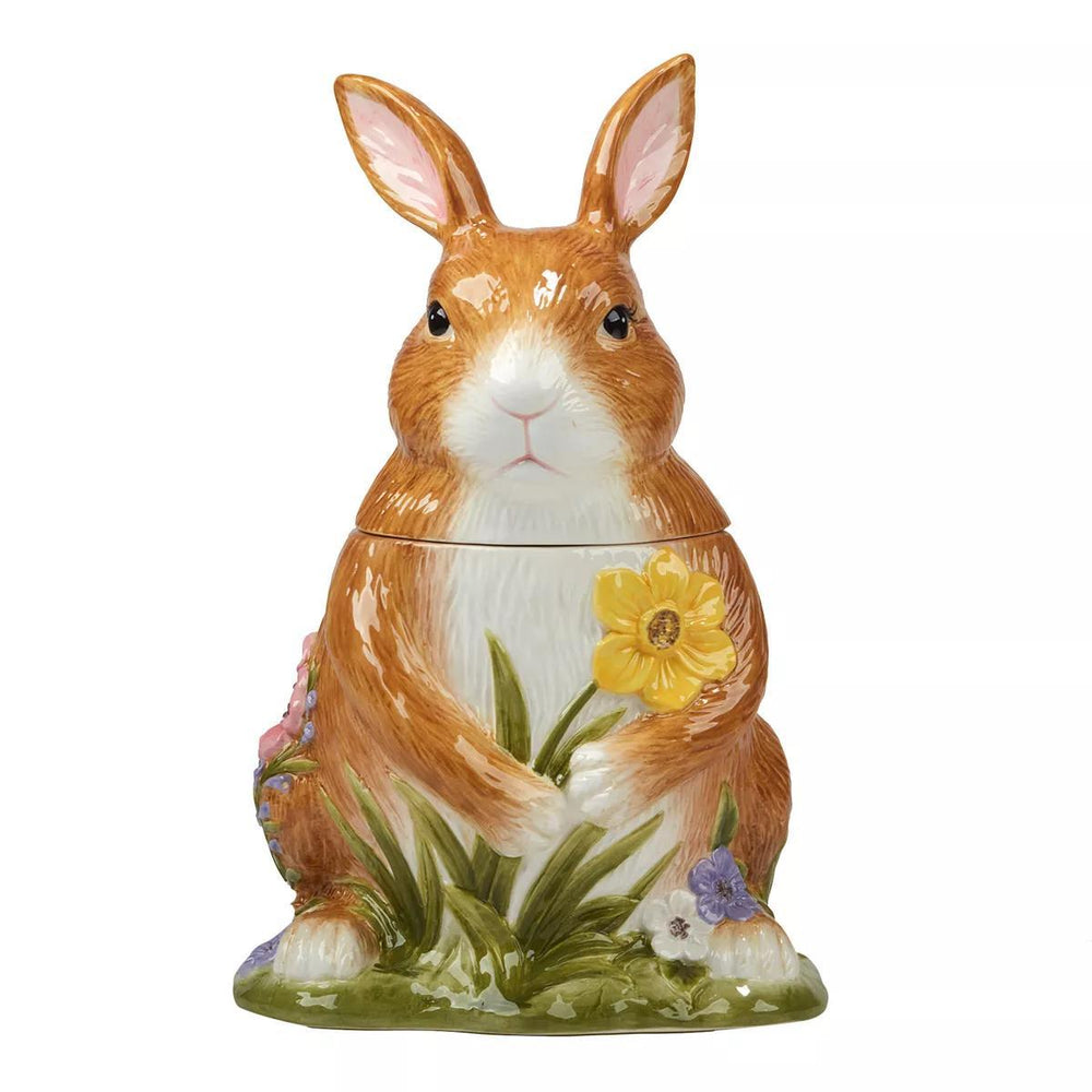 Easter Garden Bunny Cookie Jar