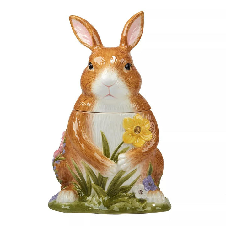 Easter Garden Bunny Cookie Jar