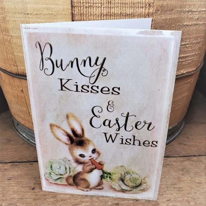 Easter Wishes and Bunny Kisses Easter Card by Yesterday's Best