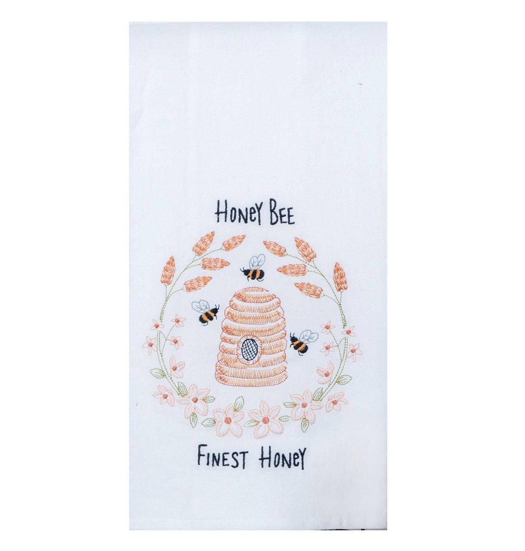 Embroidered Flour Sack Towel | Bee Inspired