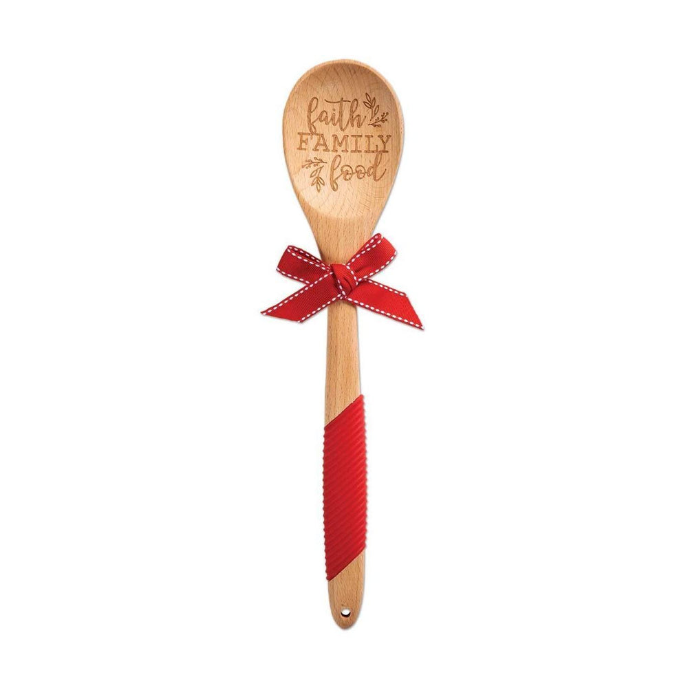 Faith Family Food Sentiment Wood Spoon