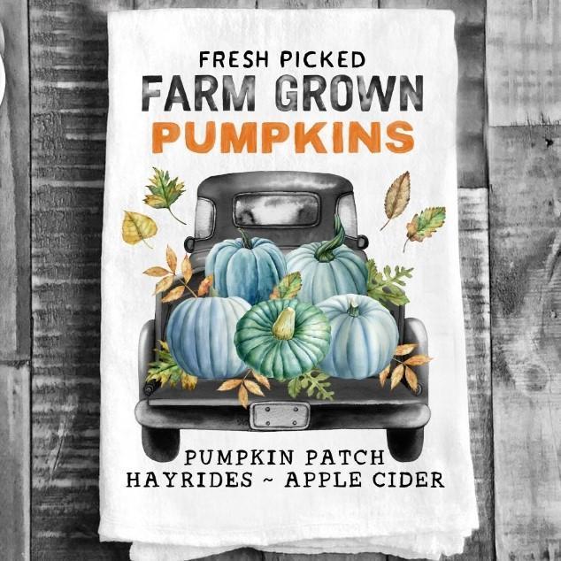 Fall Autumn Cotton Tea Towel - Pumpkin Truck Farm