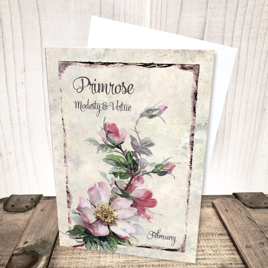 February Primrose Flower Card by Yesterday's Best