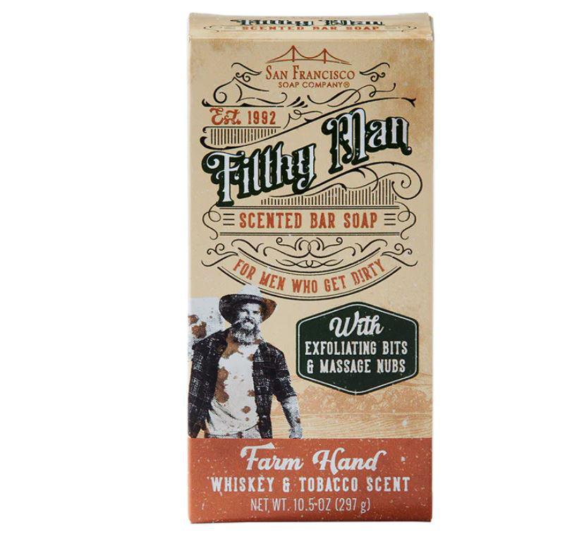 Filthy Man Scented Bar Soap - FARM HAND Whiskey & Tobacco
