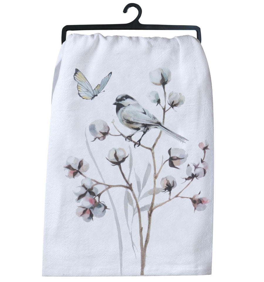 Flour Sack Towel Bird & Butterfly
