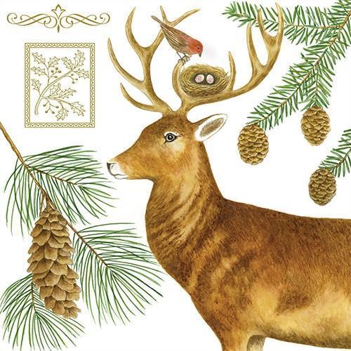 Flour Sack Towel Set Deer and Bird Nest