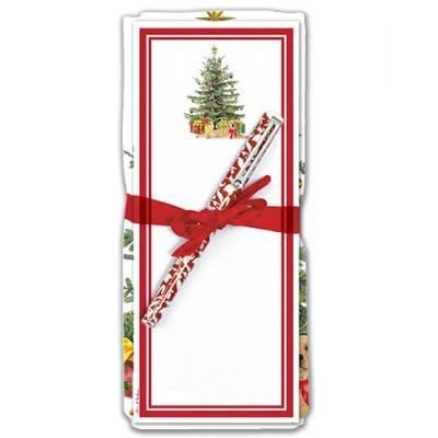 Flower Sack Towel & Magnetic Note Pad Gift Set | Christmas Tree & Gifts