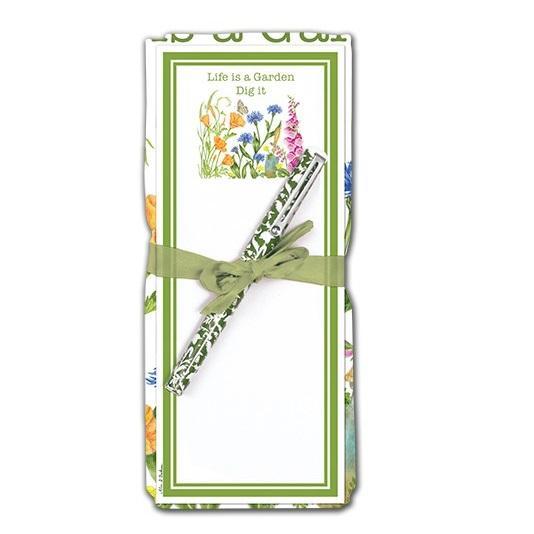Flower Sack Towel & Magnetic Note Pad Gift Set | Life is a Garden