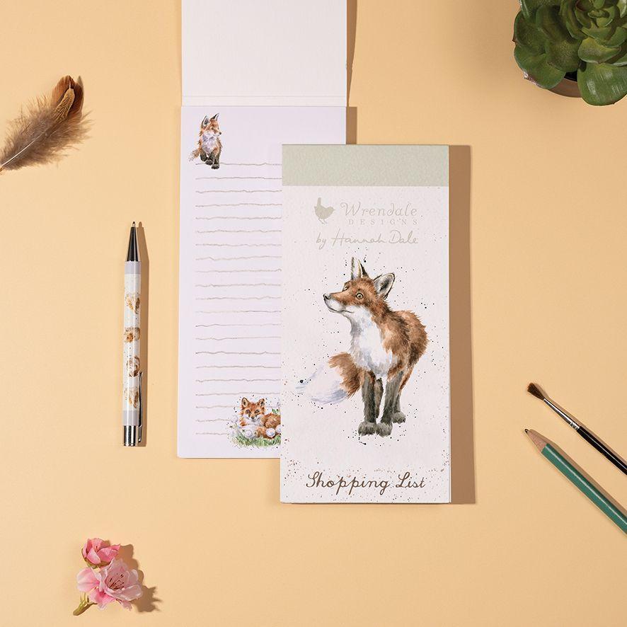 Fox "Bright Eyed & Bushy Tailed" Magnetic Shopping Pad by Wrendale