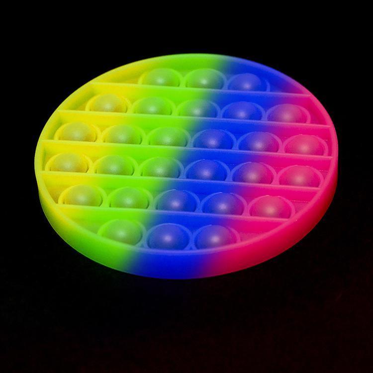 Glow in the Dark Rainbow Round - POP'd by Watchitude - Bubble Popping Toy