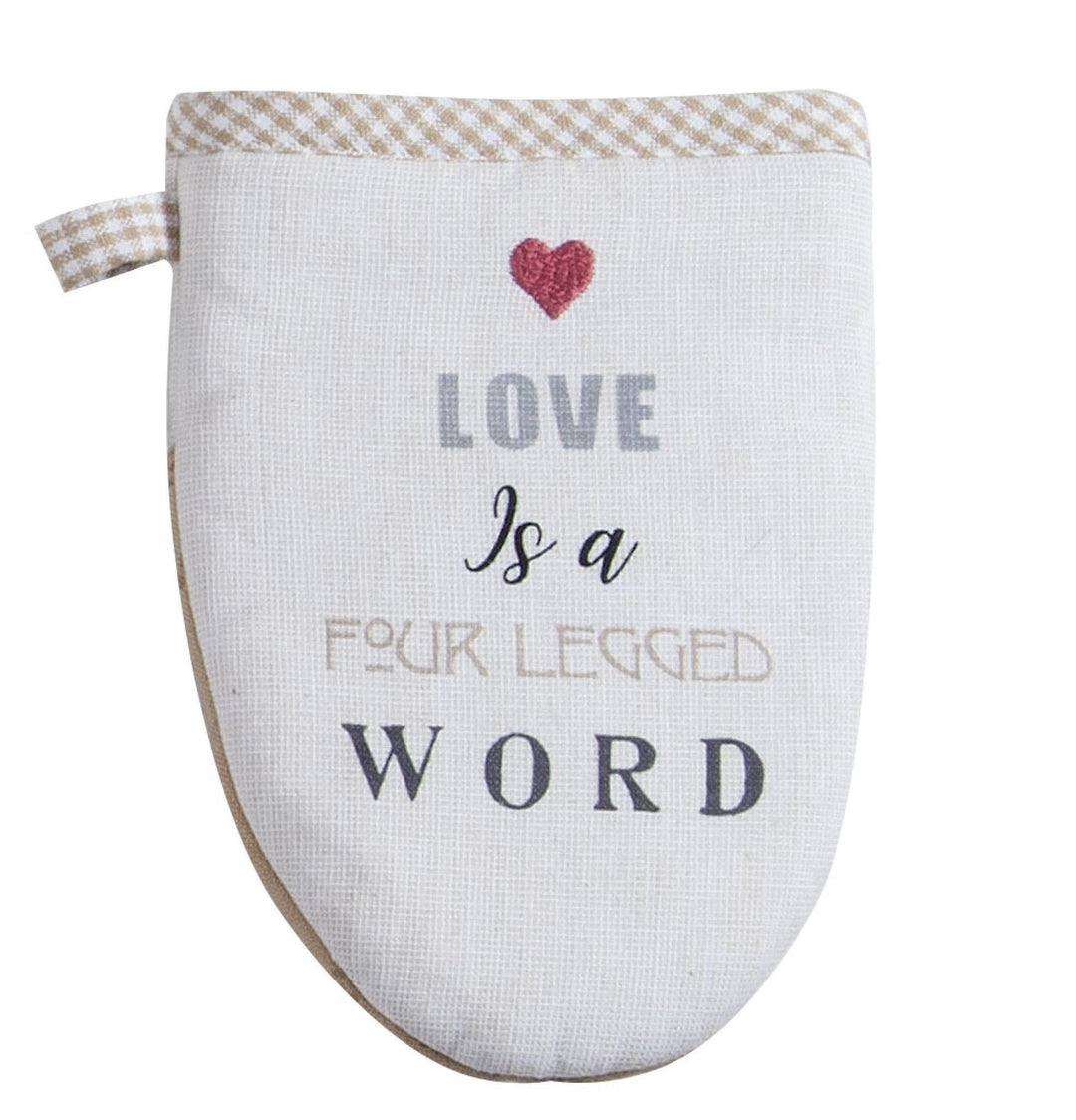 Grabber Oven Mitt "Love is a Four-Legged Word"