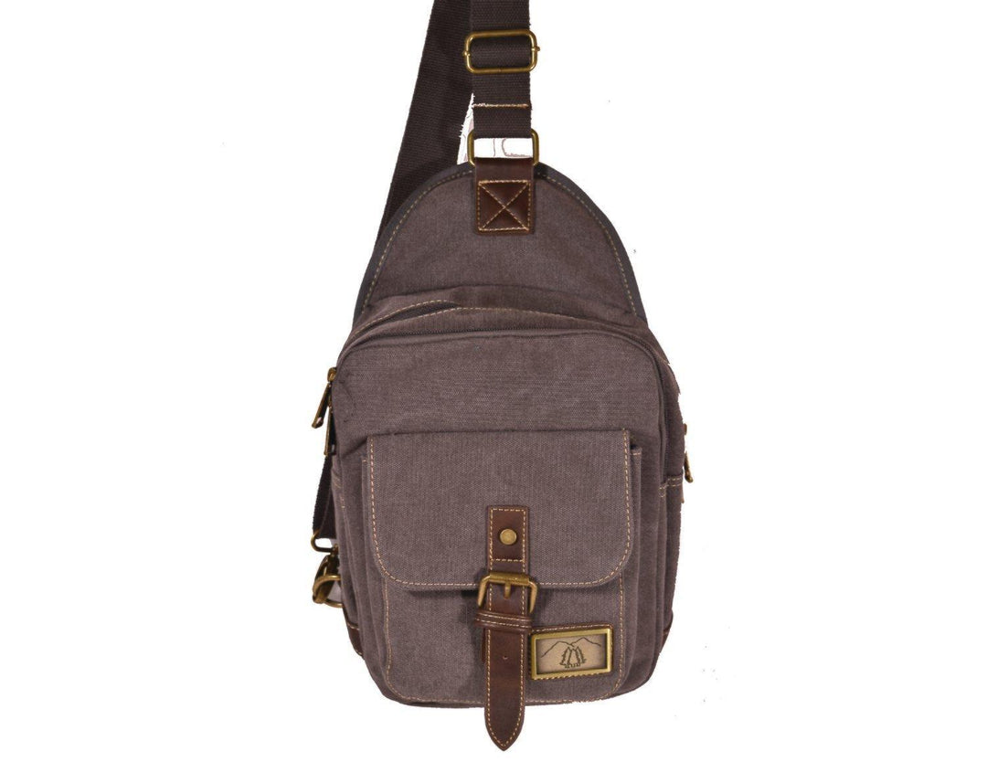 Grey Canvas Sling Bag