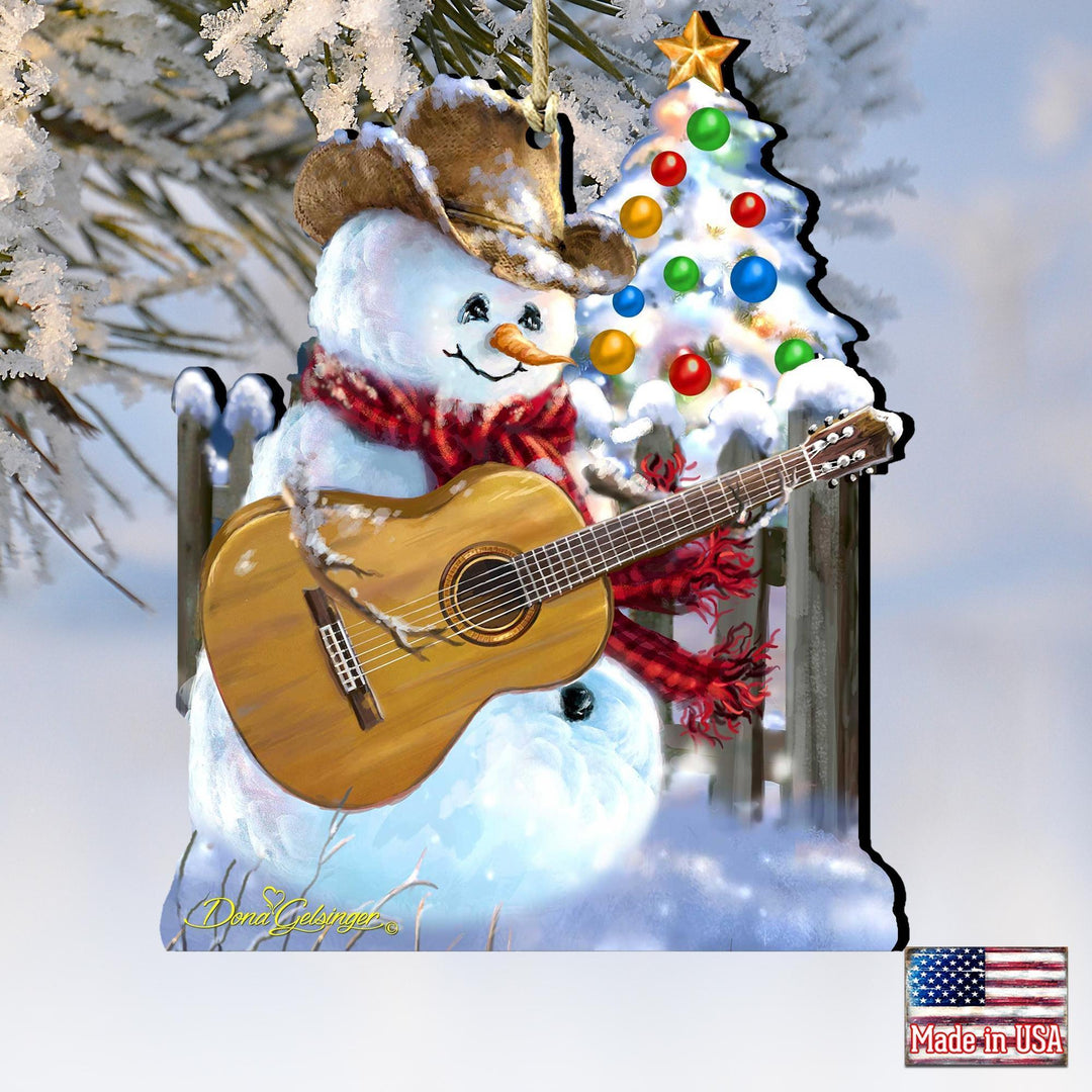 Guitar Rocker Snowman Keepsake Decorative Christmas Ornament