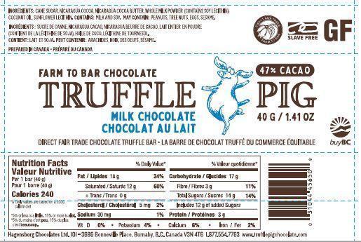 Hagensborg Truffle Pig Milk Chocolate Bar