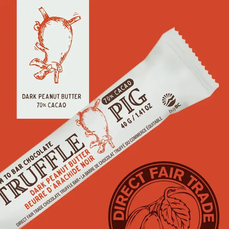 Hagensborg Truffle Pig Peanut Butter Dark Chocolate Bar