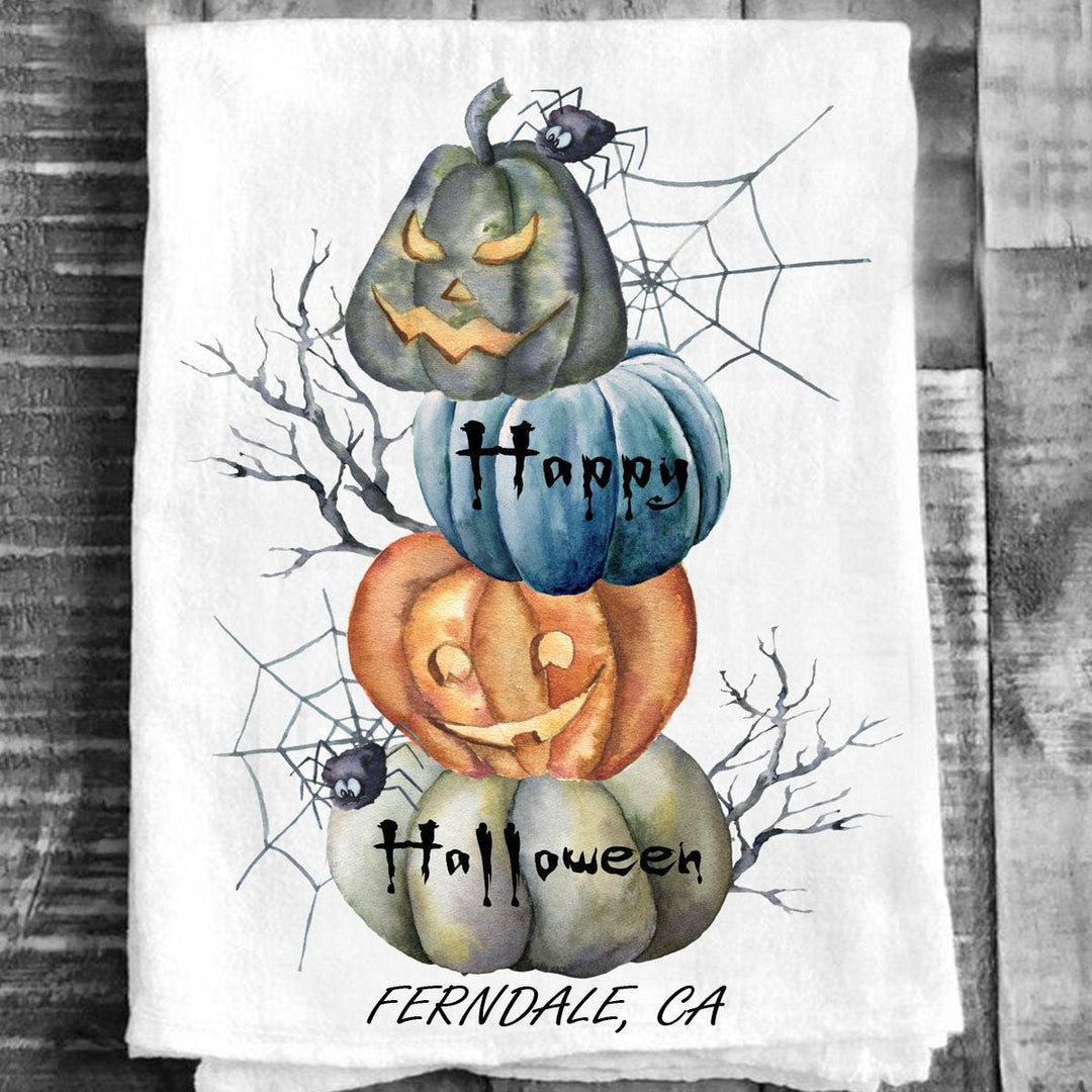 Halloween Cotton Tea Towel - Pumpkin Stack