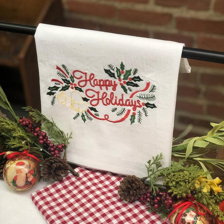 Happy Holidays Tea Towel