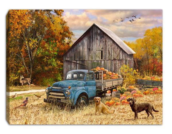 Harvest Day Lighted Tabletop Canvas