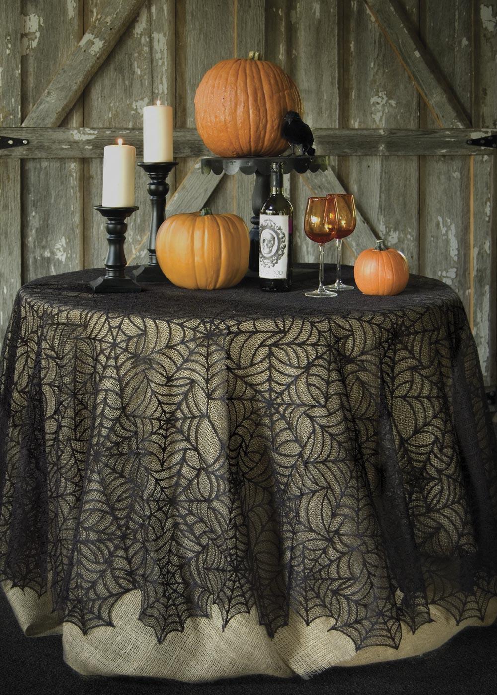 Heritage Lace Halloween Tablecloth | Spider Web