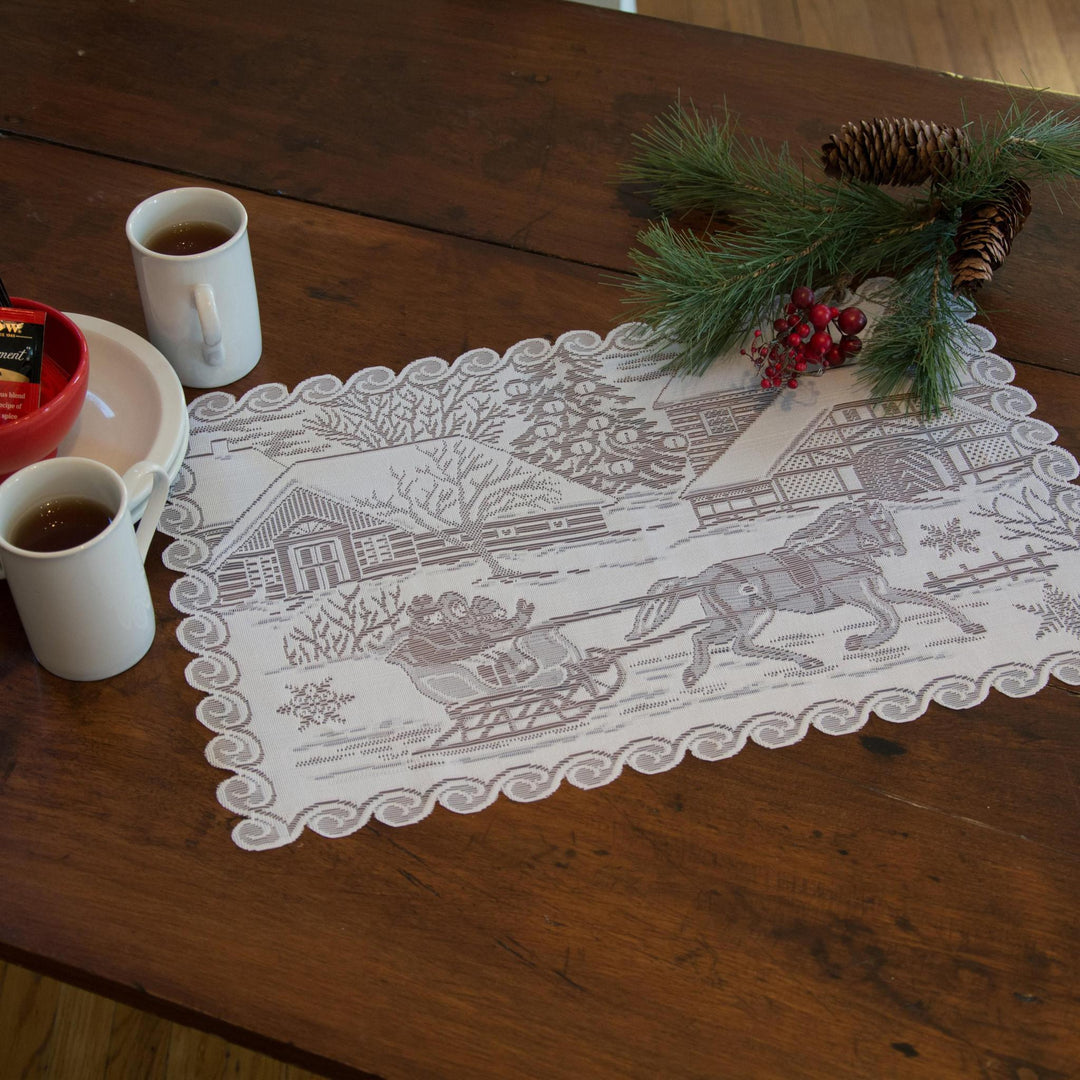 Heritage Lace Winter Placemat | Sleigh Ride