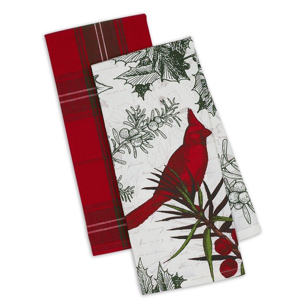 Holiday Botanical Cardinal Dishtowel Set