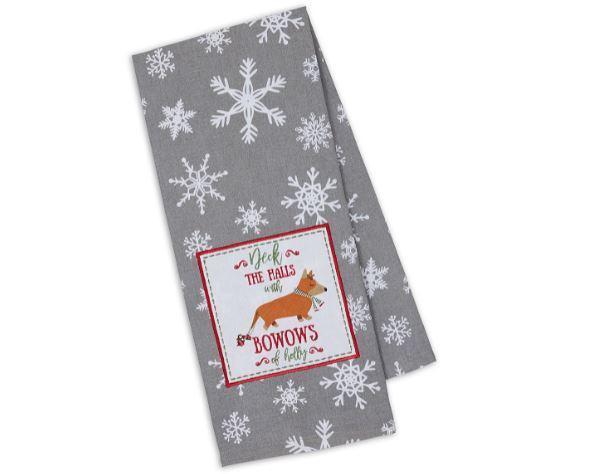Holiday Kitchen Towel Dogs Deck the Halls